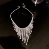 Fashionabla och överdrivna personlighet Fashion Neckchain Spring New Diamond Tassel Necklace Women's Style