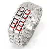 Armbanduhren Liebhaberuhr Mode Coole LED-Metallarmbanduhr Digitale stilvolle Uhren Rechteckige Edelstahl-Herrenuhren Kol Saati-Uhr