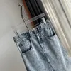 Skirts 2023 Autumn/Winter Retro Metal Rivet Back Waist Button Washed Denim Mid Length Skirt Woman Midi Dress