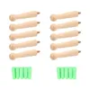 Crochets 10 pièces en bois bricolage crochet manteau salle de bain mur armoire vêtements porte-chapeau cintre placard pour