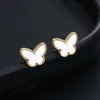 مصمم أزياء 4/أربع أوراق Clover v Gold Four Grass Jewelry Female White Fritillaria Butterfly Strains Blue Turquoise Ke Wang Hong Ya Treasure