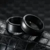 Trouwringen 8mm Mode Zwart Roestvrij Staal Draaibare Ring Glanzend Borstel Stijlvol Punk Heren Eenvoudige Basisstijl Jewelry295h