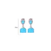 Boucles d'oreilles classiques carrées blanches opales de feu zircone cubique 925 aiguille d'argent en gros mode pour femmes bijoux de pierre de naissance Earrin Dhkdy