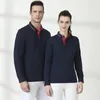 Polos pour hommes 2023 Automne Polo Chemise à manches longues Bouton Col Chemises Solides Manches complètes Pull Femmes Smart Casual Tees Logo personnalisé