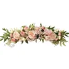 Swag de fleurs décoratives pour arc de mariage rustique, feuilles vertes artificielles, couronne de roses pour porte de maison