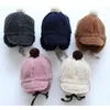 Almofadas 2023 Bebê Material Acessórios Meninas Meninos Orelhas Quentes Chapéus Inverno Macio Beanie Hat Ear Plush Cap Fuzzy Sólido Adereços 231031