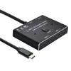 UC-161 0,5 M USB-C BI-riktningsomkopplare MST 1 till 2 Type-C Hub Adapter Support Video 8K/30Hz, 10 Gbps Data, PD 100W