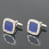 Boutons de manchette de luxe Audemais Plguet pour chemise homme français bouton de manchette argent bleu bouton de manchette octogonal comme garçons d'honneur de mariage portent des bijoux C293d