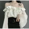 Women's Blouses Sweet Spicy Girl Fairy Shirt Women Off Shoulder Sexy Thin Sunscreen Long Sleeve Summer Chic Ruffle Top