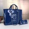 고품질 2023 C C 디자이너 가죽 핸드백 - 체인 스트랩 크로스 바디 가방 클러치 지갑을 가진 대용량 토트 여성