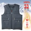 Gilet da uomo 2023 Uomo Autunno Inverno Multi-tasche Gilet caldo Maschile Casual Scollo a V Gilet Addensare Giacca in pile senza maniche D553