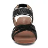 Sandaler Fashion Summer Women Thick Soled Wedge Heel Elastic Belt Slip On Open Toe Bekväm för snörning