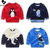 Pull enfants enfants pull automne hiver garçons mignon dessin animé Jacquard Oneck tricoté pull pulls hauts vêtements 231030