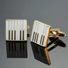 new high quality brass musical instruments Sax trumpet drum piano violin music symbol French shirt Cufflinks 287w