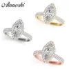 AINUOSHI 925 Sterling Silver Women Wedding Engagement Rings Halo Marquise Cut Bridal Rings Anniversary Silver Party Jewelry Gift Y175J