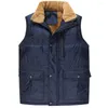 Gilets pour hommes hommes polaire gilet veste automne et hiver extérieur chaud mode gilet debout cou épais manteau mâle sans manches