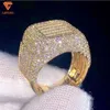 Özel Tasarım Vintage Ring Altın Gümüş Geçiş Elmas Test Moissanit Halkalar Erkek ve Kadınlar Yüksek Kaliteli Moda Cazibesi Yüzüğü