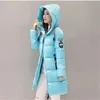 Damskie w dół parkas zima ciepłe wiatrówki w środkowej długości z kapturem parka bawełniana bawełniana płaszcza koreańska moda płaszcza swobodny śnieg casaco puffer kurtka 231030