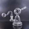 Quemador de aceite de vidrio embriagador conjunto de 14 mm Bong Fab Egg Beaker Hookah Glass Bong Dab Rig Recycler Bongs de agua Tubo de humo con tubo de quemador de aceite de vidrio macho de 14 mm