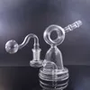 Bruciatore a olio in vetro con giunto inebriante da 14 mm Bong Fab Egg Beaker Narghilè Bong in vetro Dab Rig Recycler Bong ad acqua Tubo per fumo con tubo per bruciatore a olio in vetro maschio da 14 mm