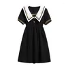 Robes de fille 2023 Automne Enfants Preppy Étudiant Enfant Vêtements Adolescents Sailor Bow JK Uniforme Robe Filles Usage Quotidien Japonais 8 6 9 12 Yaer