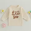 Cardigan 2023 07 04 Lioraitiin 0 5T, pull en tricot épais pour bébé fille et garçon, haut pour petite sœur, tenues assorties, 231030