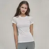 Luluwomen Running short sleeve yoga clothes top quick dry Breathable slim T-shirt