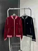 Kvinnors jackor designer 23 höst/vinter ny ce arc de triomphe broderi liten etikett kontrast college stil corduroy jacka baseball coat sdvb