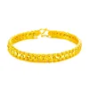 Chaîne plaquée 100% 24K or véritable 18K Bracelet femme plaqué or pur doré Pixiu chanceux perle Doppel Herz Phoenix queue papillon bracelet 231030