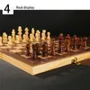 Chess Games 4 Queens Luxury Magnetic Chess Game Wooden Chess Set 34 Chess Pieces Foldable Wooden Embedded Chessboard Family Table Board Game 231031