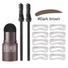 Eyebrow Enhancers Eyebrow Stamp Enhancers Stencil Kit Eye Brow Stamp Shaper One Step Brow Stamp Shaping Kit Korean Eyebrow Brush Makeup Cosmetics 231031