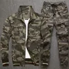 Men's Tracksuits Summer Work Clothes Thin Breathable Men's Suit Camouflage Cotton Stretch Long Sleeve Dirt-resistant Multiple Pockets 231030