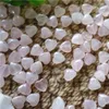 100pcs Lot Whol 8 mm naturalny kamień Rose kwarc serce Trought Hole luźny kamień szlachetny do bransoletki biżuterii DIY319O