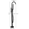 Bathroom Shower Heads Matte Black Floor Standing Bathtub Faucet 360 Rotation Swivel Spout With ABS Handshower Tap Mixer 231030