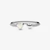 Anillo abierto de 100% Plata de Ley 925 de nueva marca, decorado con dos corazones para mujer, anillos de compromiso de boda, joyería de moda 255H