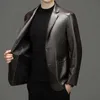 Manteau de costume en Faux cuir pour hommes, de haute qualité, automne et hiver, peau de mouton, petite veste décontractée, 231031