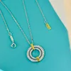 Fashion Trend Item Electroplating Process Simple Atmosphere All Matching Necklace Circle Full Diamond Necklace Tiffaies