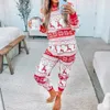 Trajes a juego para la familia Conjunto de pijamas familiares de Navidad de invierno Mamá Papá Niños Trajes a juego para bebés Estampado de alces Ropa de dormir suave informal Pijama con apariencia navideña 231031