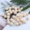 Perles en bois filetées naturelles inachevées de 18mm, perles rondes en nid d'abeille en bois pour la fabrication de bijoux, bracelet à bricoler soi-même, pompon artisanal, bijoux de mode, accessoires de bijoux