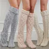 Chaussettes chaudes en tricot torsadé pour femmes, bottes longues au dessus du genou, hauteur des cuisses, hiver, 206I