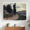 Tow Path at Lavacourt by Claude Monet Oil Painting Reproduction on Canvas Impressionist Landscape Wall PictureArtwork Handmade