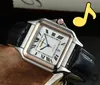 Fabrycznie sprzedawanie prezydent Watches Japan Quartz Ruch Men Clock Square Roman Simple Dial Sain Zestaw Auger Cool Auto Data Ultra cienkie bransoletka Prezent na rękę