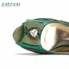 Klänningskor italiensk klassisk design kvinnors handväska grön färg matchande låga klackar afrikanska bröllopsfestskor och kopplingsuppsättning 231030
