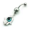Brand New Fashion Belly Button Rings 316L Stainless Steel Dangle Retro Hand Navel Body Piercing Jewelry294j