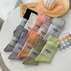 Frauen Socken Candy Farbe Baumwolle Lange Mädchen Nette Korea Stil Atmungsaktive Casual Weibliche Mode