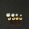 Crystal CZ gem Lip Stud Gold Labret Tragus Earrings 316L Stainless steel Zircon lip nail medical steel nails round 2mm 3mm 4mm275N