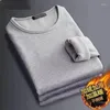 Męskie koszule T Bieliza zimowa długotropiowy termiczny plus aksamitna wyściełana koszulka o solidnym kolorze Sliming Botting Shirt
