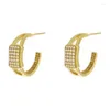 Dingle örhängen vsnow ins stil geometrisk c form båge för kvinnor fantasy guld färg imitation pärla metall smycken