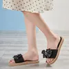 Tofflor 2023 Casual Women Home Slipper Summer Bow-Knot Soft Floor Woman Indoor Flats Shoes Cute Linen Chaussure Femme