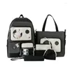 Рюкзак, 5 шт., наборы Kawaii для школьников, школьная сумка для девочек-подростков, школьная сумка большой емкости, женский дорожный рюкзак Mochila50